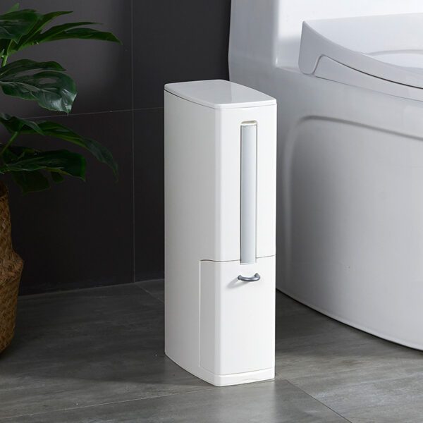 Elegant Bathroom Toilet Brush & Trash Can Set in 2 Colors - Image 6