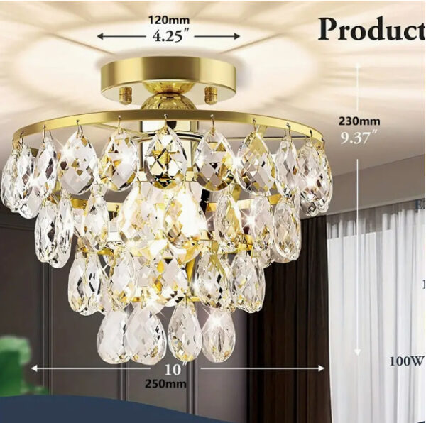American Light Luxury Crystal Lamp Dining Room Bedroom Entrance - Image 6