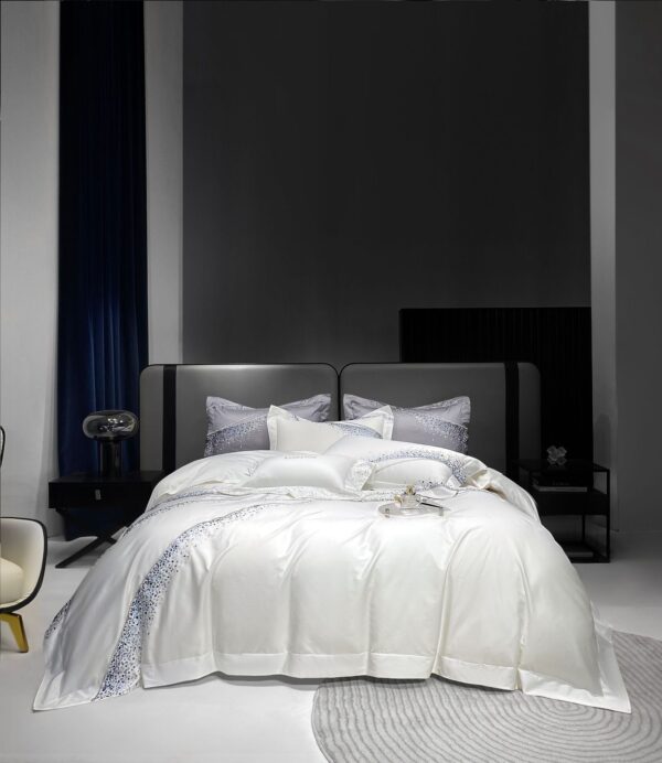 120 Long-staple Cotton Four-piece Set High-grade Simple Embroidery Light Luxury Quilt Cover Bed Sheet Bedding - Image 7