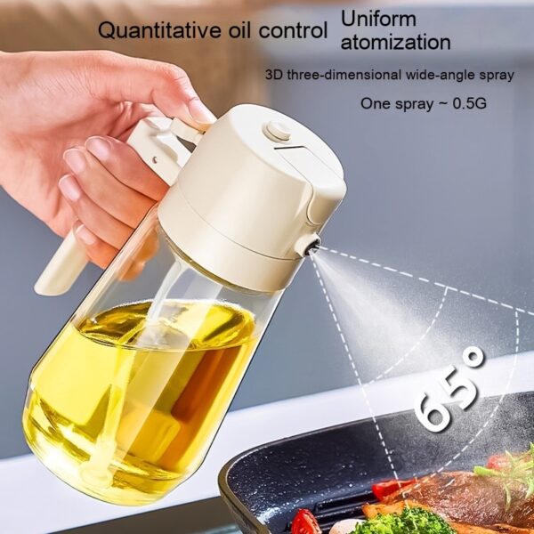 470ML Olive Oil Sprayer Dispenser For Cooking BBQ 2 In 1 Glass Oil Vinegar Soy Sauce Spray Kitchen Oil Bottle For Air Fryer - Image 3