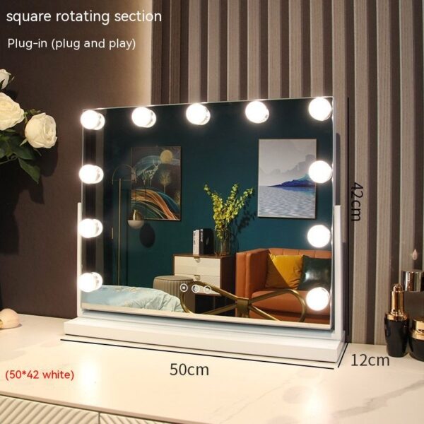 Household Desk Makeup Mirror Desktop LED Light Dressing Mirror - Image 10