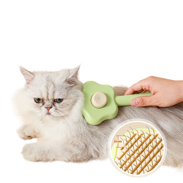 Cartoon Pentagram Shape Cat Combs, Pet Hair Removal Massaging Comb For Removing Matted Fur, Suit For Long And Short Hair Pet Pet Self Cleaning Brush Pet One-click Hair Removal Comb Float Hair Removal - Image 7