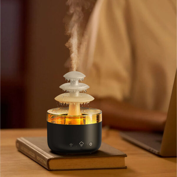 New Cloud Rain Air Humidifier Essential Oil Aromatherapy Diffuser USB Mute Mist Air Humidifier With Colorful Light - Image 8