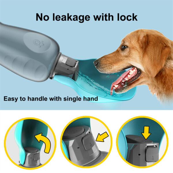 800ml Dogs Water Bottle Portable High Capacity Leakproof Pet Foldable Drinking Bowl Golden Retriever Outdoor Walking Supplies Pet Products - Image 2