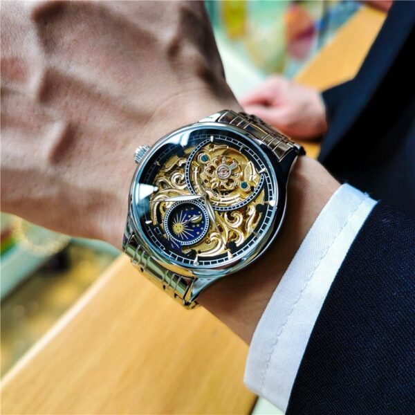 Men's Luminous Hollow Out Fully Automatic Mechanical Watch - Image 7