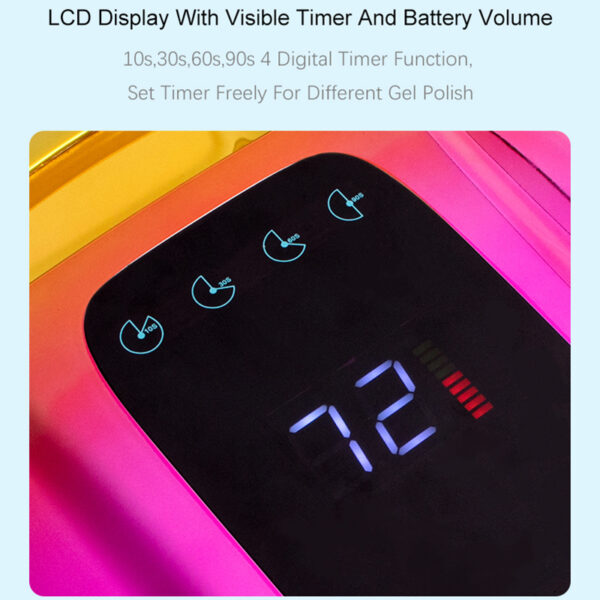 Nail Light Therapy Machine 96W High Power Quick Dry Smart Wireless UV - Image 7