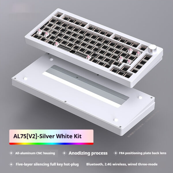 Heiji Snake Mechanical Keyboard Kit Aluminum Tuo Three-mode No Wired Bluetooth - Image 8