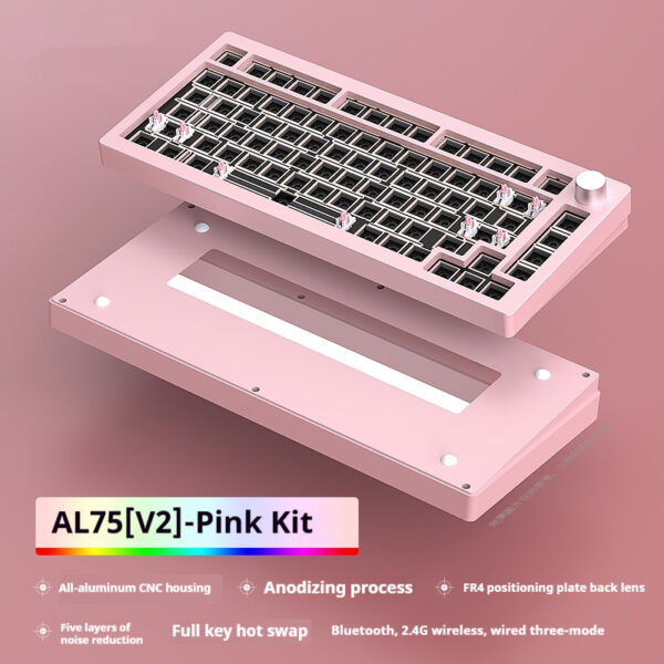 Heiji Snake Mechanical Keyboard Kit Aluminum Tuo Three-mode No Wired Bluetooth - Image 9