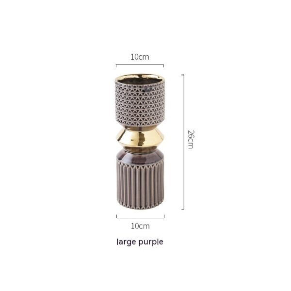 Modern Light Luxury Vase Embossed Plating Dining-table Decoration - Image 6