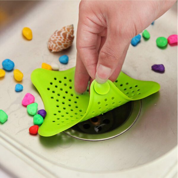 3PCS Silicone Starfish-shaped Sink Drain Filter Bathtub Hair Catcher Stopper Drain Hole Filter Strainer For Bathroom Kitchen Toilet - Image 3