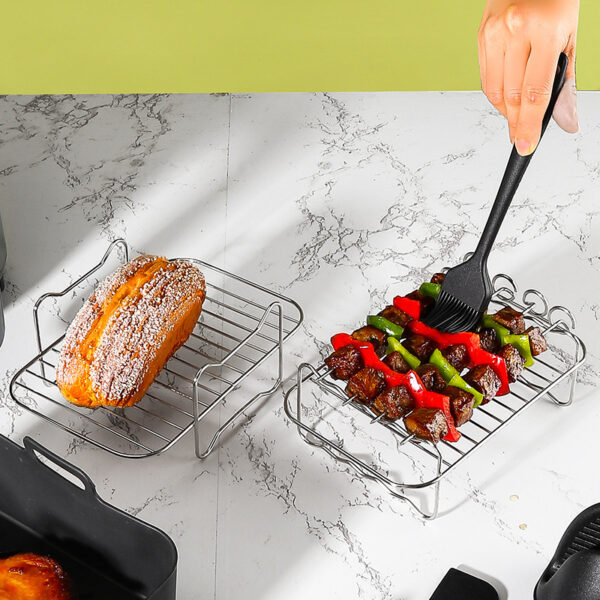 Air Fryer Accessories Suit Silicone Liner Grill Rack Steamer - Image 3