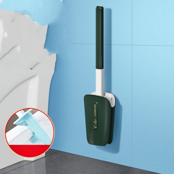 Toilet Brush Household No Dead Corner Bathroom With Bucket Wall Mounted - Image 2