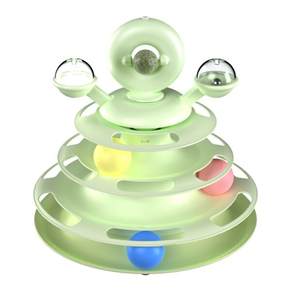 4 Levels Cat Toy Tower Turntable Roller Balls Toys Interactive Intelligence Pets Toys Training Track Puzzle Funny Games Accessories Pet Products - Image 6