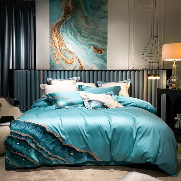 Four Piece Set Of Long Staple Cotton High-precision Embroidery Model Room Bedding - Image 3