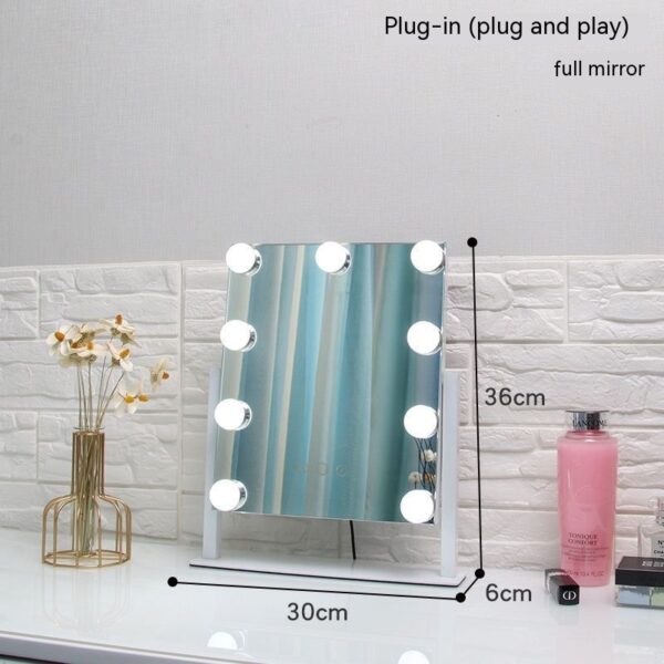 Household Desk Makeup Mirror Desktop LED Light Dressing Mirror - Image 5