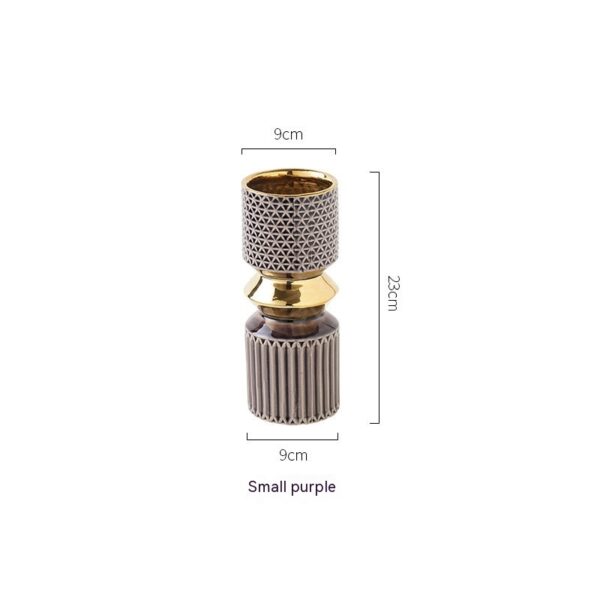 Modern Light Luxury Vase Embossed Plating Dining-table Decoration - Image 10