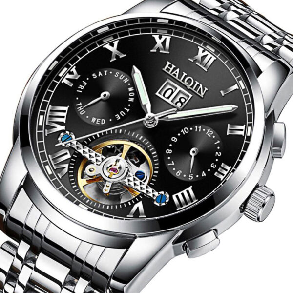 Men's Fashion Waterproof Luminous Hollow Tourbillon Automatic Mechanical Watch - Image 8