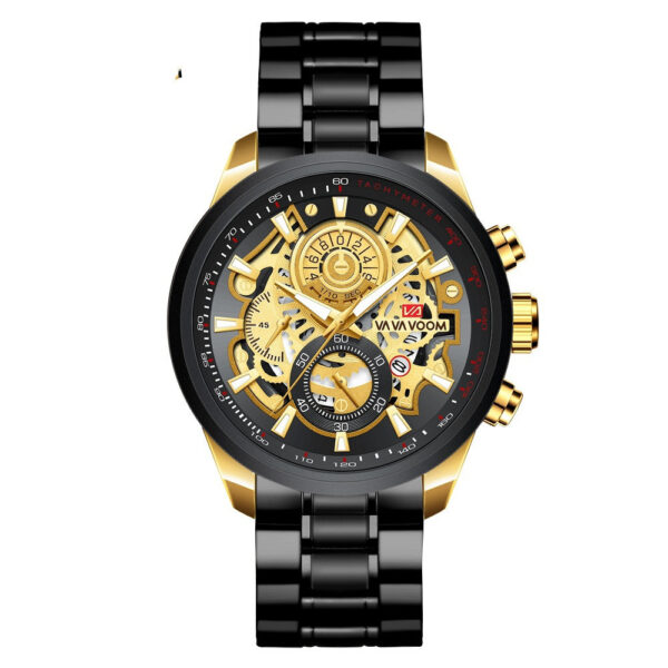 Quartz Watch For Men Black Gold Man Business Non Automatic Machine - Image 10