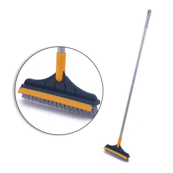 Floor Gap Cleaning Bristles Brush V-broom Rubber Wiper Glass Bathroom Toilet Tile Water Drying Dust Pet Hair Household Scraper - Image 4