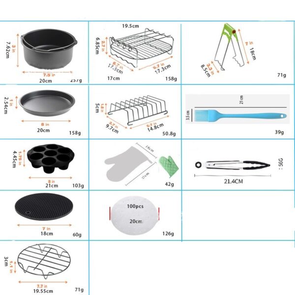 Air Fryer Accessories 8 Inch Set - Image 4