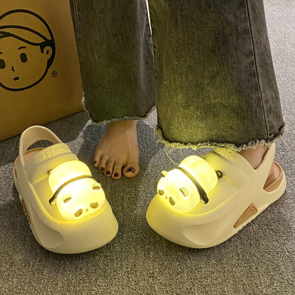 2024 Cute Slipper With Panda Lamp Summer Sandales Femme Light Funny Woman Slippers Shoes Women - Image 3