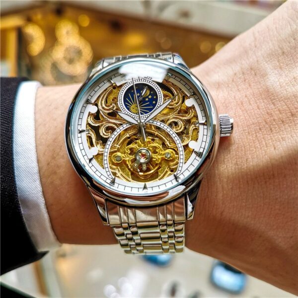 Men's Luminous Hollow Out Fully Automatic Mechanical Watch - Image 6