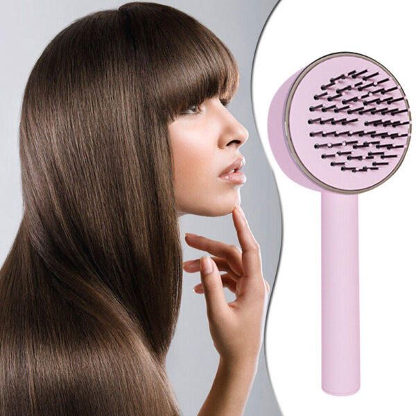 3D Air Cushion Massager Brush With Retractable Bristles Self Cleaning Hair Brush Massage One-key Self-cleaning Hair Brush Anti-Static Airbag Massage Comb For Women Curly Hair Brush - Image 7