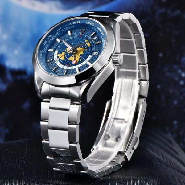 Men's Multifunctional Mechanical GMT Dual Time Zone Luminous Watrproof Watch - Image 2