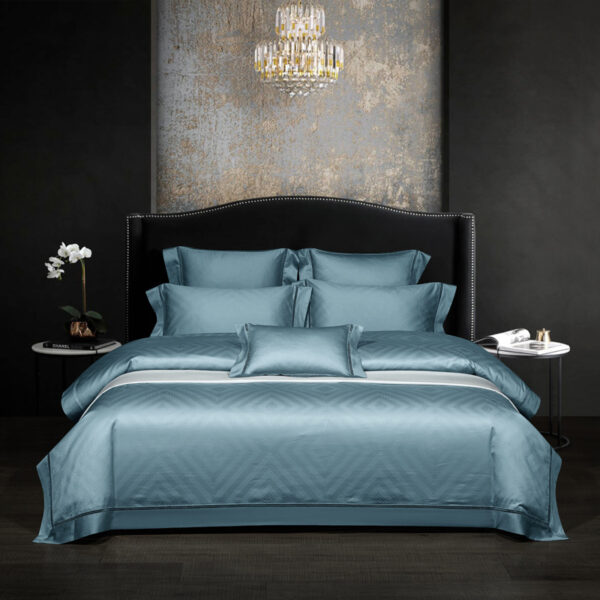 140 Long-staple Cotton Pure Cotton All Cotton Four-piece Jacquard Beddings High-grade Five-star Hotel Quilt Cover Bedding - Image 2
