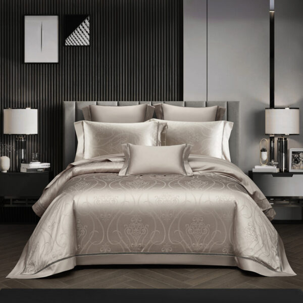 140 Long-staple Cotton Pure Cotton All Cotton Four-piece Jacquard Beddings High-grade Five-star Hotel Quilt Cover Bedding - Image 10
