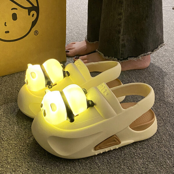 2024 Cute Slipper With Panda Lamp Summer Sandales Femme Light Funny Woman Slippers Shoes Women - Image 4
