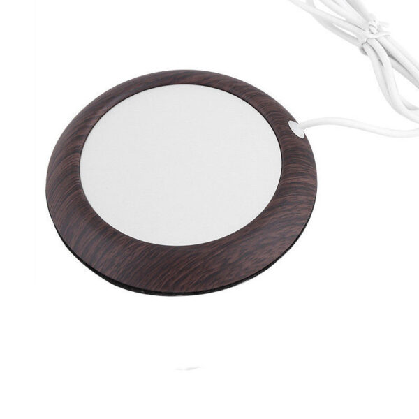 Original USB Wood Grain Cup Warmer Heat Beverage Mug Mat Keep Drink Warm Heater Mugs Coaster - Image 6