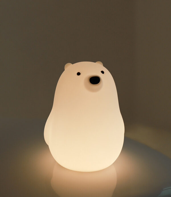 Little White Bear Pat Light Silicone Soft Light Sleep Light Night Light - Image 2