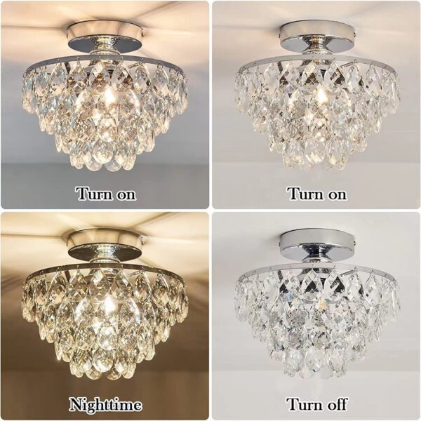American Light Luxury Crystal Lamp Dining Room Bedroom Entrance - Image 2