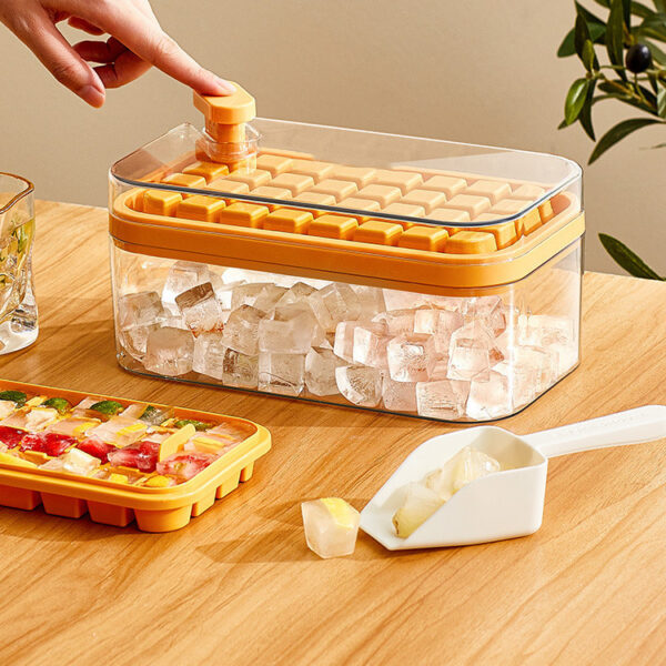 One-button Press Type Ice Mold Box Plastics Ice Cube Maker Ice Tray Mold With Storage Box With Lid Bar Kitchen Accessories - Image 5