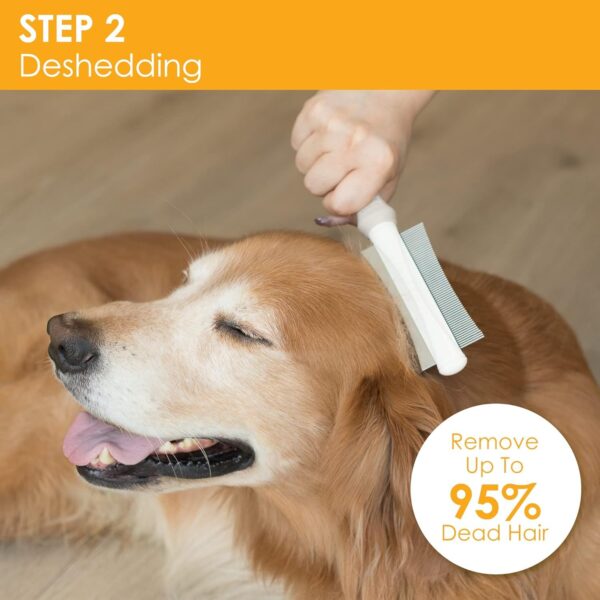 2 In 1 Dog Cat Deshedding Brush Grooming Comb Double Sided Professional Brush For Short Medium Or Long Hair Effectively Remove Dead Floating Hair - Image 4