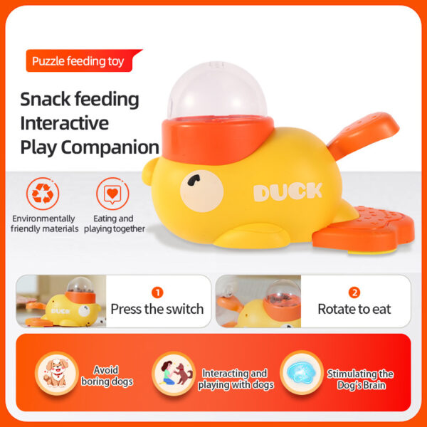 Dog Puzzle Feeder Interactive Pet Food Treat Dispenser Cartoon Duck Design Anti-slip Pets Automatic Feeder Toys For Dog Training Pet Products - Image 5