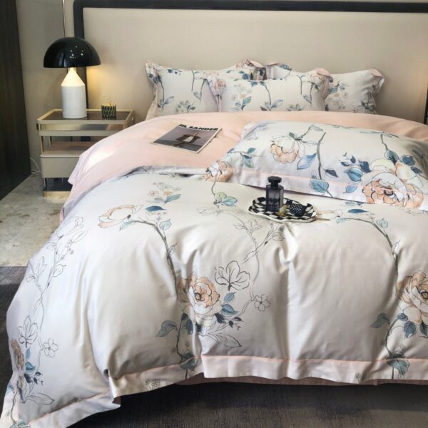 Satin Long-staple Cotton Pastoral Flowers Digital Printed Quilt Cover - Image 2
