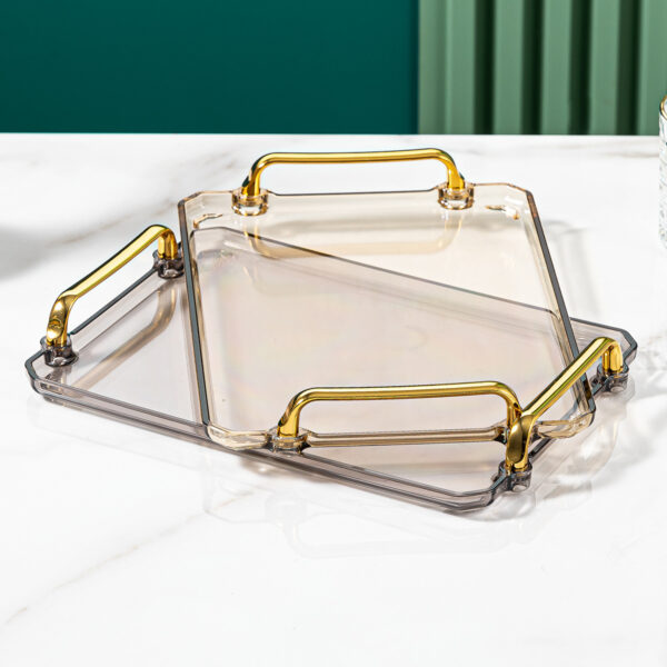 High-end Tray Household Rectangular Tea Cup Plastic Plate - Image 3