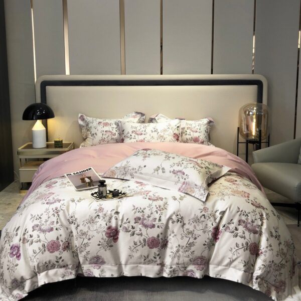 Satin Long-staple Cotton Pastoral Flowers Digital Printed Quilt Cover - Image 9
