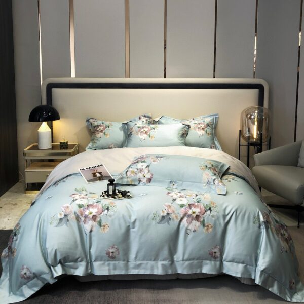 Satin Long-staple Cotton Pastoral Flowers Digital Printed Quilt Cover - Image 7