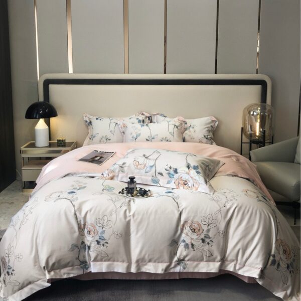 Satin Long-staple Cotton Pastoral Flowers Digital Printed Quilt Cover - Image 8