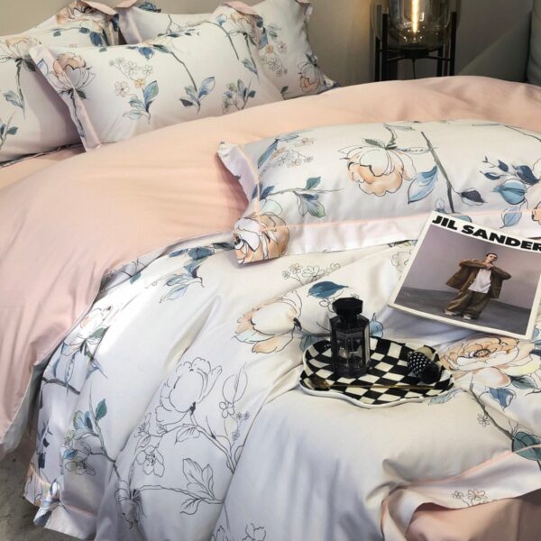 Satin Long-staple Cotton Pastoral Flowers Digital Printed Quilt Cover - Image 4