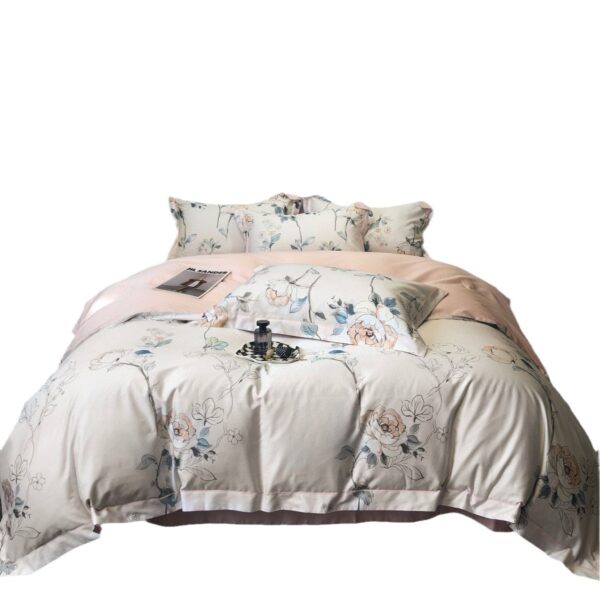 Satin Long-staple Cotton Pastoral Flowers Digital Printed Quilt Cover - Image 6