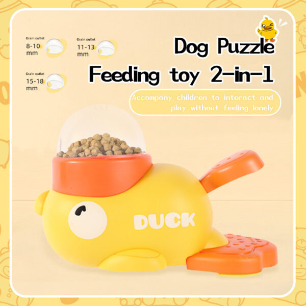 Dog Puzzle Feeder Interactive Pet Food Treat Dispenser Cartoon Duck Design Anti-slip Pets Automatic Feeder Toys For Dog Training Pet Products - Image 6