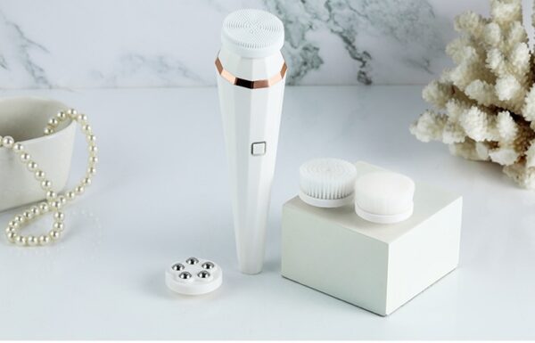4 In 1 USB Rechargeable Electric Facial Cleansing Brush Soft Skin Care Portable Massager Face Brush Deep Cleaning Device - Image 4