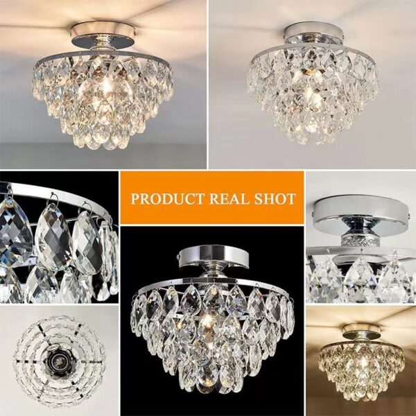 American Light Luxury Crystal Lamp Dining Room Bedroom Entrance - Image 7