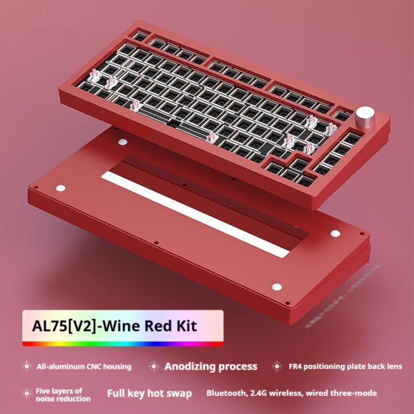 Heiji Snake Mechanical Keyboard Kit Aluminum Tuo Three-mode No Wired Bluetooth - Image 7