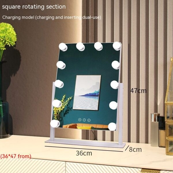 Household Desk Makeup Mirror Desktop LED Light Dressing Mirror - Image 8