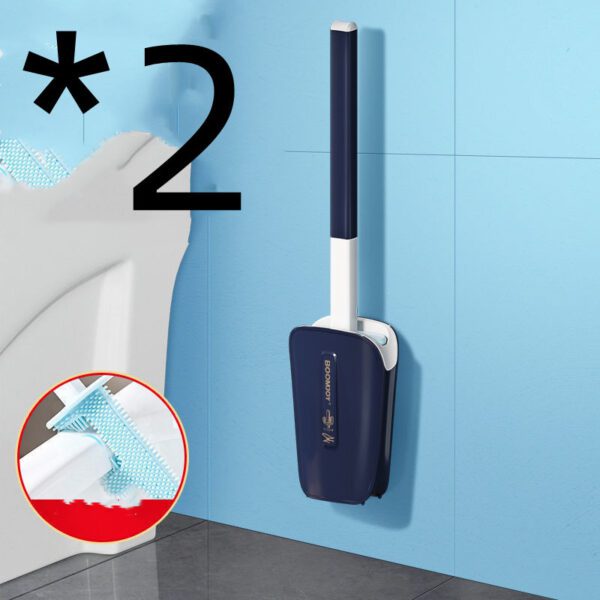 Toilet Brush Household No Dead Corner Bathroom With Bucket Wall Mounted - Image 9